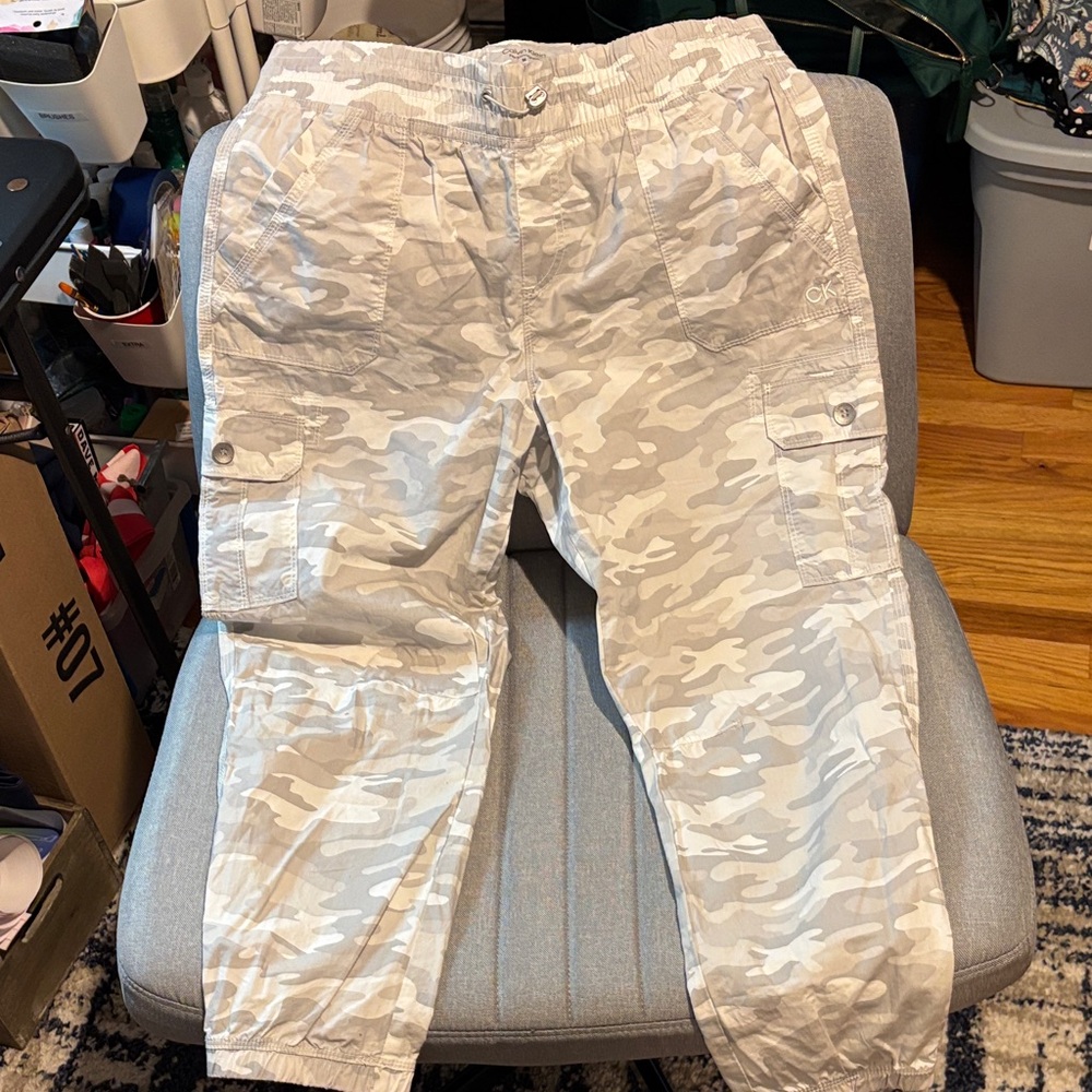 Calvin Klein Gray Camouflage Pants